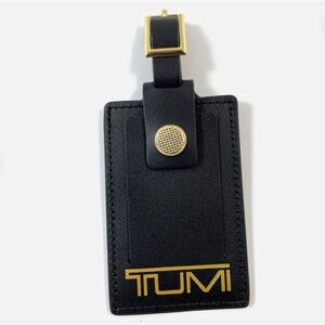 Tumi Luggage ID Hang Tag Briefcase Duffle Tag Travel Leather Black BRAND NEW